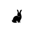 Black silhouette rabbit logo design