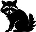 raccoon Black Silhouette Generative Ai