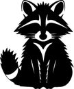 raccoon Black Silhouette Generative Ai