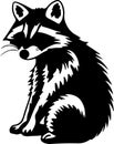 raccoon Black Silhouette Generative Ai