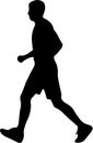 racewalking Black Silhouette Generative Ai