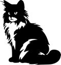 Ragdoll Cat Black Silhouette Generative Ai