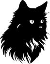 Ragdoll Cat Black Silhouette Generative Ai