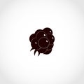 Black silhouette of a raspberry. Logo, emblem, icon.