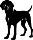 Redbone Coonhound Black Silhouette Generative Ai