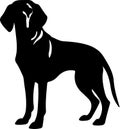 Redbone Coonhound Black Silhouette Generative Ai