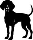 Redbone Coonhound Black Silhouette Generative Ai