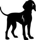 Redbone Coonhound Black Silhouette Generative Ai