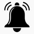 Black silhouette of a ringing bell icon Royalty Free Stock Photo