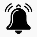 Black silhouette of a ringing bell icon Royalty Free Stock Photo