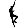 Black silhouette rock climber on white background Royalty Free Stock Photo