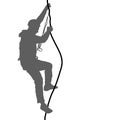 Black silhouette rock climber on white background. Vector illustration Royalty Free Stock Photo