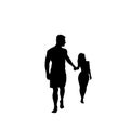 Black Silhouette Romantic Couple Holding Hands Full Length Isolated Over White Background Lovers Man And Woman