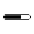 Black progress bar silhouette with partial fill loading buffering status Royalty Free Stock Photo