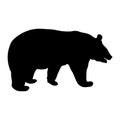 Black silhouette of running bear on white background vector illustration Royalty Free Stock Photo