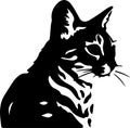 Rusty-spotted Cat Black Silhouette Generative Ai
