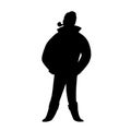 Black silhouette of sailor. Character illustration isolated on white. Cartoon people vector illustration