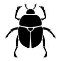 Black silhouette of a scarab beetle. Vector illustration. Royalty Free Stock Photo