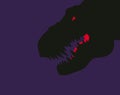 Black silhouette of a scary dragon head.