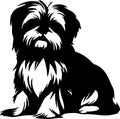 Shih Tzu Black Silhouette Generative Ai Royalty Free Stock Photo