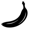 Black silhouette of a single banana Royalty Free Stock Photo