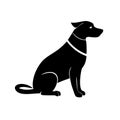 Black cat silhouette vector illustration, an isolated domestic feline animal icon Royalty Free Stock Photo