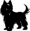 Skye Terrier Black Silhouette Generative Ai