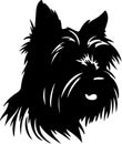 Skye Terrier Black Silhouette Generative Ai