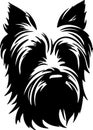 Skye Terrier Black Silhouette Generative Ai