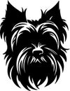 Skye Terrier Black Silhouette Generative Ai