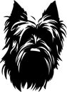 Skye Terrier Black Silhouette Generative Ai