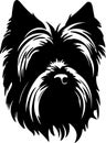 Skye Terrier Black Silhouette Generative Ai