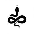 Black silhouette of a snake with an infinity symbol shape. The snake\'s body forms a Royalty Free Stock Photo