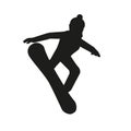 Black silhouette of snowboarder Royalty Free Stock Photo