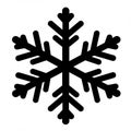 Black silhouette of a snowflake with a hexagonal pattern Royalty Free Stock Photo