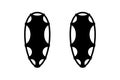 Black silhouette of snowshoes
