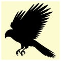 A black silhouette of a Sparrowhawk vector Royalty Free Stock Photo