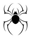 Black silhouette of a spider. Vector illustration. Royalty Free Stock Photo