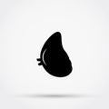 Black silhouette of spleen vector icon.