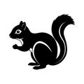 Black Silhouette of a Squirrel with a Bushy Tail Royalty Free Stock Photo