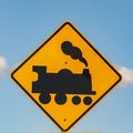 Train on the side road - Australian signs found along the road Royalty Free Stock Photo