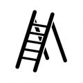 Black silhouette of a step ladder with five rungs, depicted in a simple, bold style. The Royalty Free Stock Photo