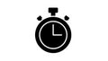 Black silhouette of a stopwatch on white background timer time Royalty Free Stock Photo