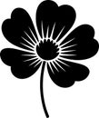 Black Silhouette of a Stylized Flower Royalty Free Stock Photo