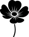 Black Silhouette of a Stylized Flower Royalty Free Stock Photo