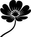 Black Silhouette of a Stylized Flower Royalty Free Stock Photo