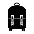 Black silhouette suitcase with wheels and handle