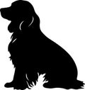 Sussex Spaniel Black Silhouette Generative Ai