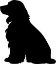 Sussex Spaniel Black Silhouette Generative Ai