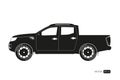 Black silhouette of SUV. Drawing of car on a white background. Side view of pickup Royalty Free Stock Photo